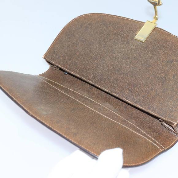 GUCCI GG Canvas Web Sherry Line Clutch Bag Beige Red Green Auth fm3664 - Picture 9 of 16